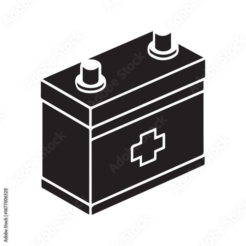 black silhouette of a 9 volt battery iconic snap