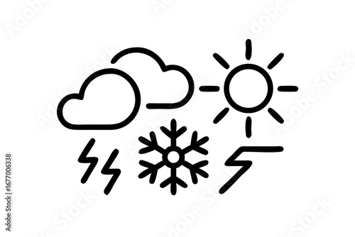 Vector art of various weather conditions icons