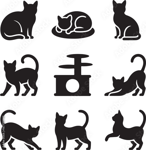 Charming Cat Silhouettes Collection