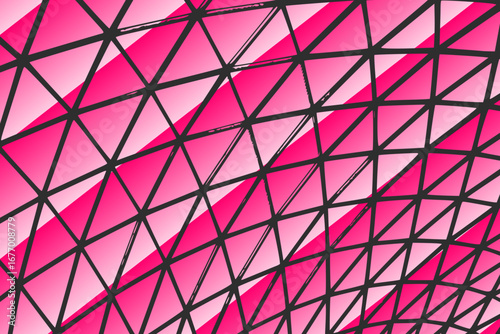 Geometric pattern featuring a grid of triangles arranged in a dome-like structure. The background is composed