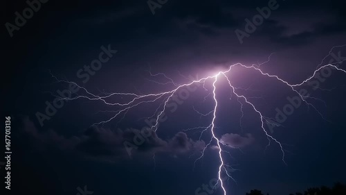 Wallpaper Mural Dramatic Lightning Strikes Over Dark Stormy Sky Torontodigital.ca