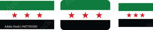 Independence flag of Syria. New flag of Syria 2025,2026 vector. National circular flag of Syria country , vector design and illustration
