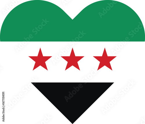Independence flag of Syria. New flag of Syria 2025,2026 vector. National circular flag of Syria country , vector design and illustration

