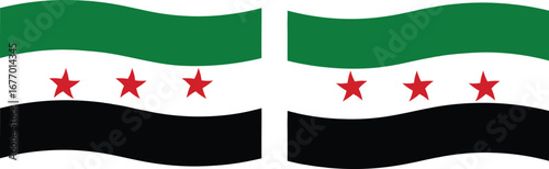Independence flag of Syria. New flag of Syria 2025,2026 vector. National circular flag of Syria country , vector design and illustration
