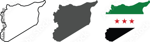 Independence flag of Syria. New flag of Syria 2025,2026 vector. National circular flag of Syria country , vector design and illustration
