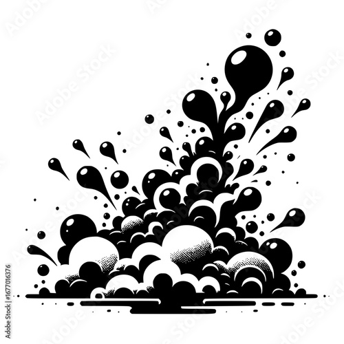 Water droplet spurt abstract vector image vector illustration