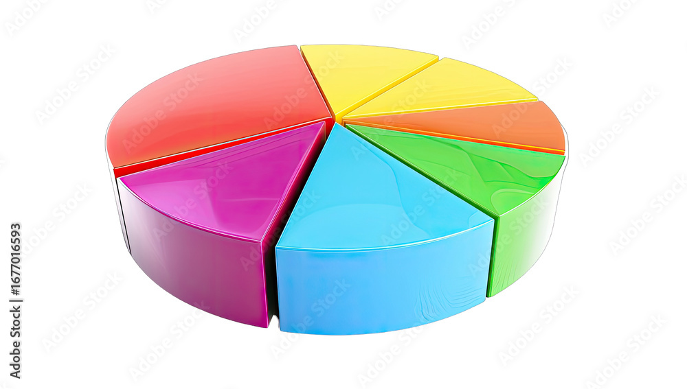 Obraz premium Colorful 3D Pie Chart (1)