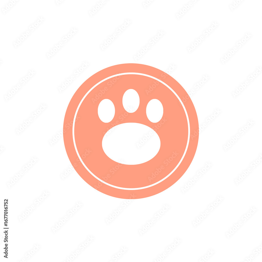 Fototapeta premium Cute cat paw print vector simple design