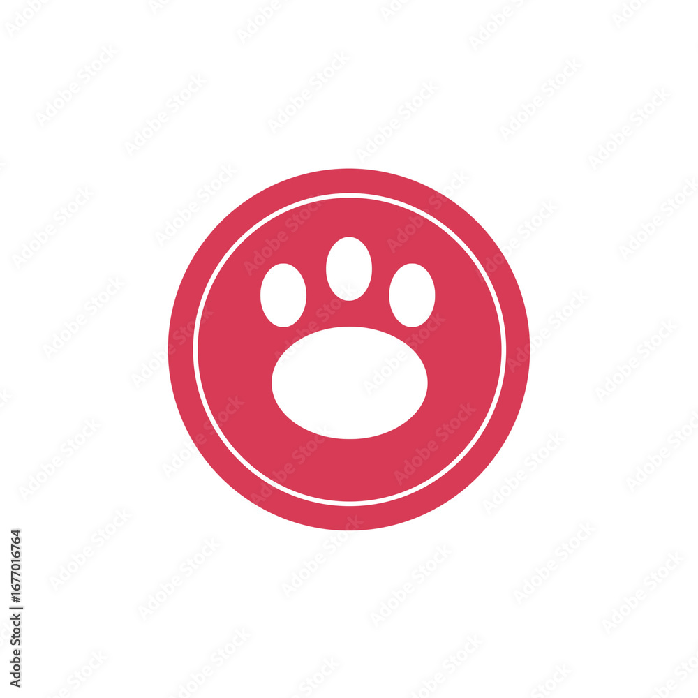 Fototapeta premium Cute cat paw print vector simple design