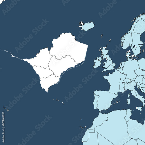 Exploring european borders and geographic divisions across western europe and north atlantic islands