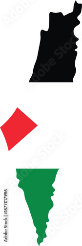 Syria vector map outline, Syria map. Syria flag
