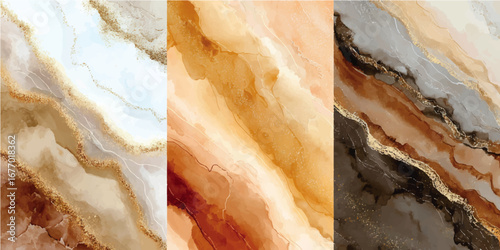 a colorful formations of rocks stacked over the hundreds of years. Marble ink abstract art from exquisite original painting for abstract background .	
