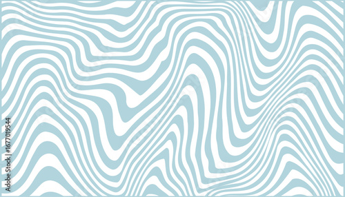 Abstract light blue and white wavy stripes pattern background with organic flowing lines