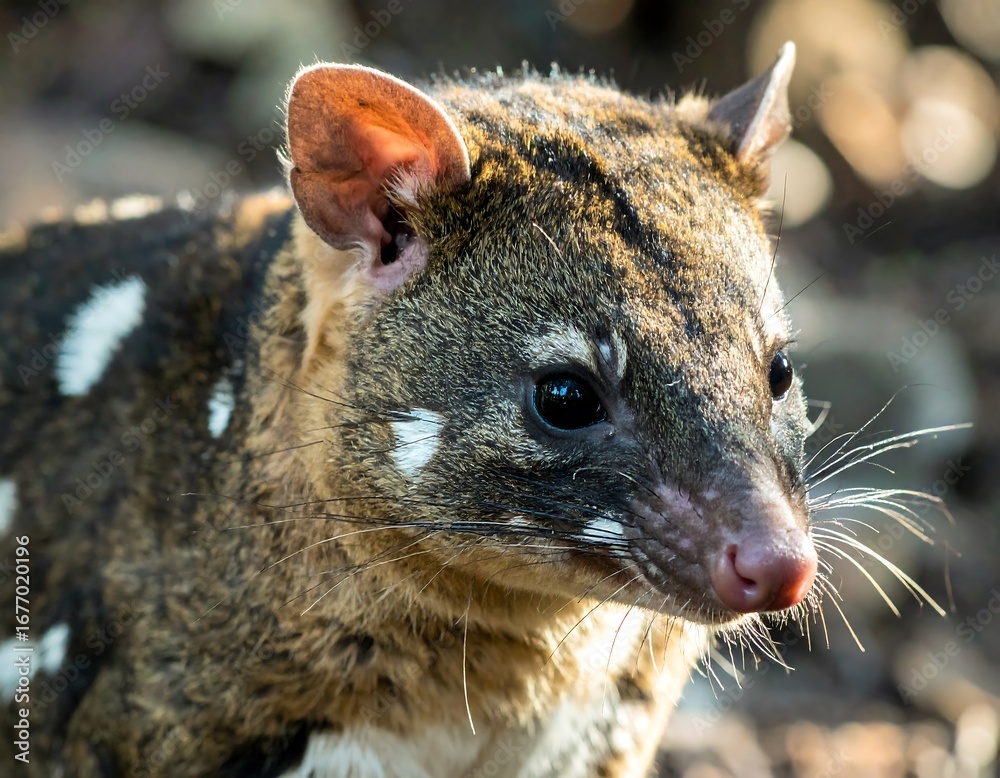 Naklejka premium Close-up of a spotted marsupial (1)
