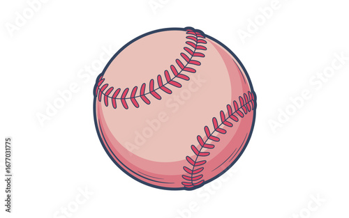 Digital illustration of a pink baseball