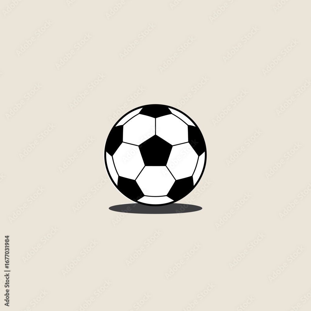 Obraz premium Minimalist soccer ball illustration in rgb