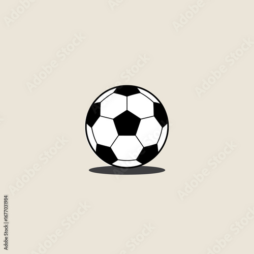 Minimalist soccer ball illustration in rgb