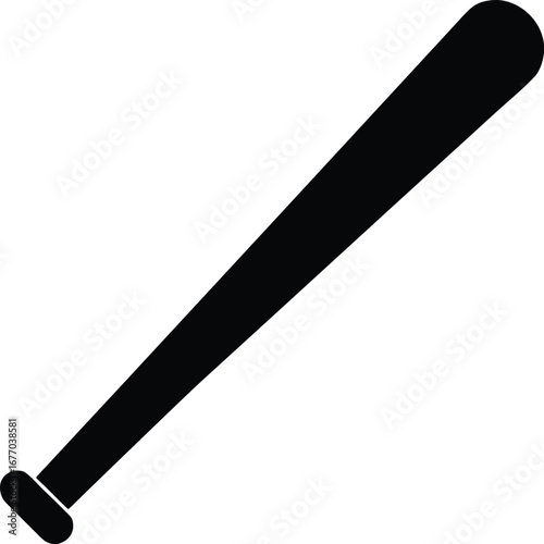 Black baseball bat vector