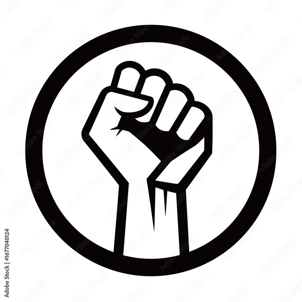 Fototapeta premium Silhouette protest vector illustration on a white background