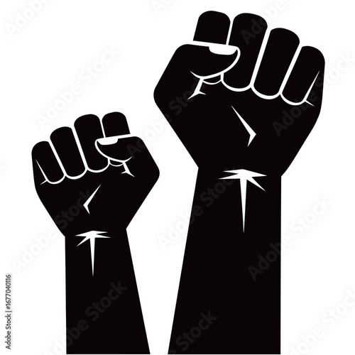 Silhouette protest vector illustration on a white background