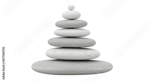 Canvas Print Isolated Stacked Balancing Stones