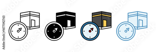 Qibla  Icon Set Multiple Style Collection