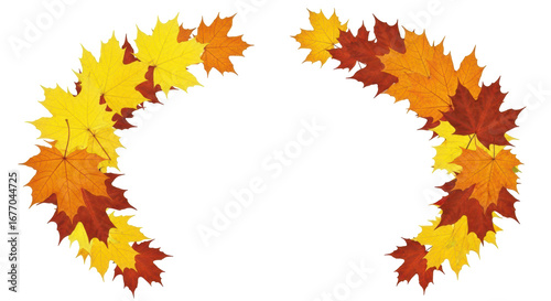 Isolated Autumn Leaves Wreath
