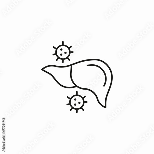 liver virus infection icon sign vector