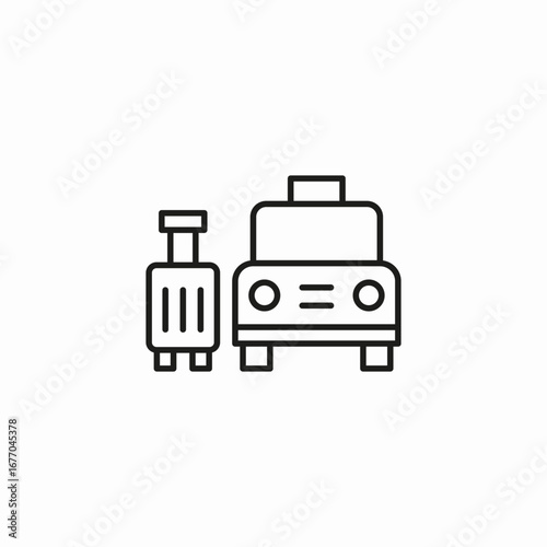 taxi and luggage icon sign vector