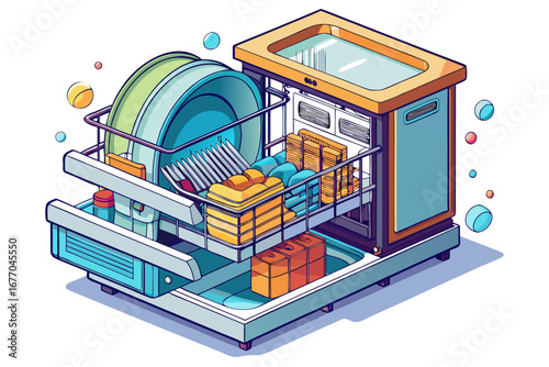 Sliding dishwasher 
Features: Independent drawers for washing small or large loads, low water and energy consumption 
Application: for small families or open and tidy kitchen decor.