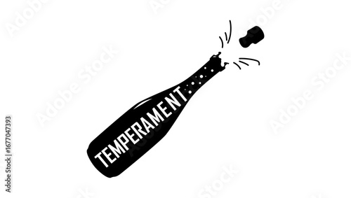  Symbol of Temperament, black isolated silhouette