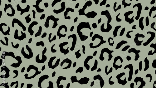 Green and black leopard skin texture. Animal print background. Luxury wallpaper.