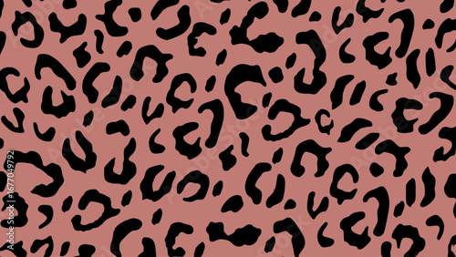 Pink and black leopard skin texture. Animal print background. Luxury wallpaper.