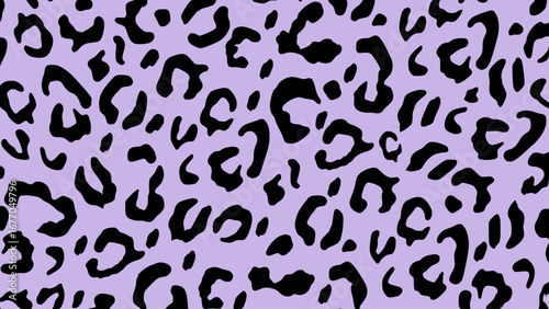 Purple and black leopard skin texture. Animal print background. Luxury wallpaper.