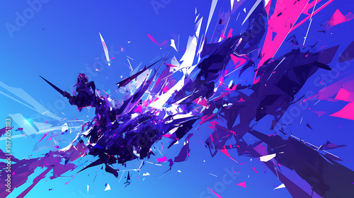 Geometric explosion Abstract digital art illustration