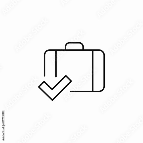 baggage check approved icon sign vector