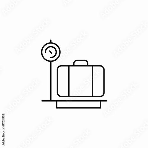 baggage weight scale icon sign vector