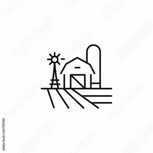 barn farm building icon sign vector