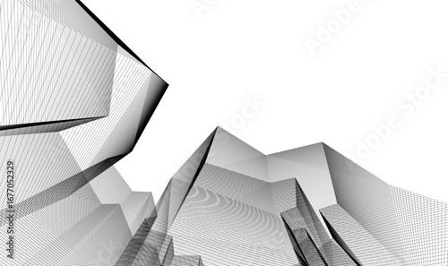 abstract architecture vector 3d background