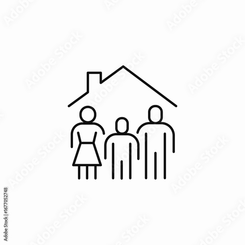 family stay home icon sign vector