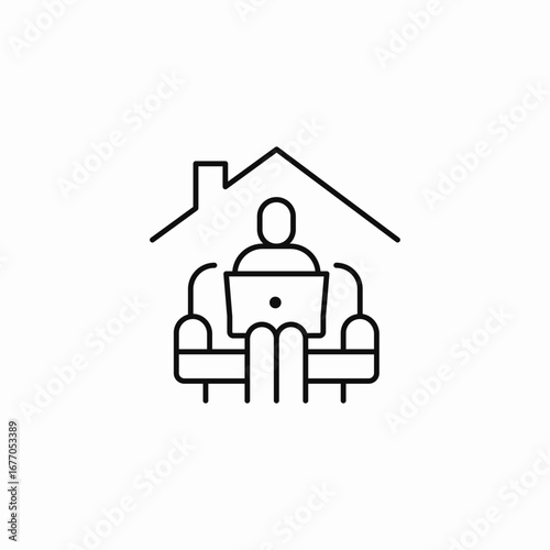 person working home icon sign vector