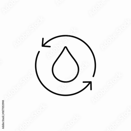 water cycle recycling icon sign vector