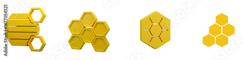 Yellow Honeycomb icon isolated on transparent background. Honey cells symbol