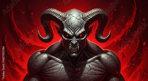 Demonic Figure, Focused and Intense.