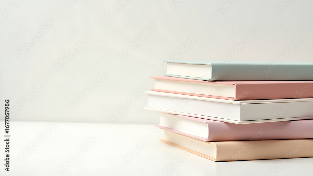 Fototapeta premium Stack of Books with a White Background 