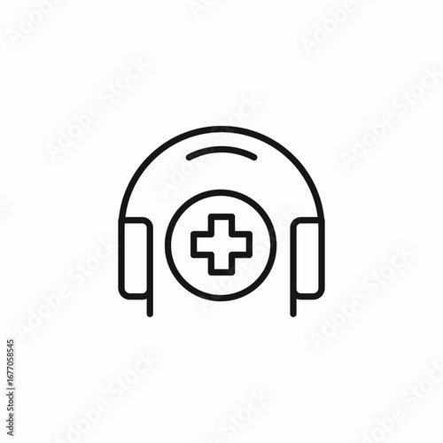 medical help headphones icon sign vector