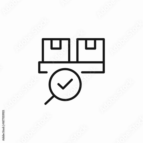 searching verified packages icon sign vector