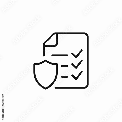 secure document policy icon sign vector