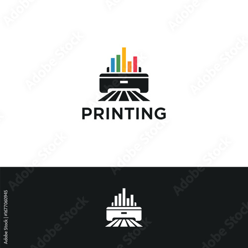 Printing vector logo design template