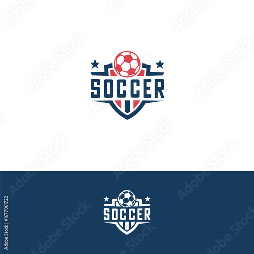 Football soccer Badge logo design template